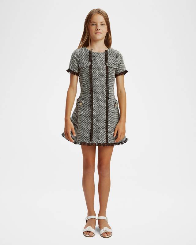 Girl's Sutton Boucle Dress, Size 7-14
